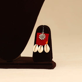 Red - german silver fabart choker necklace set with shell