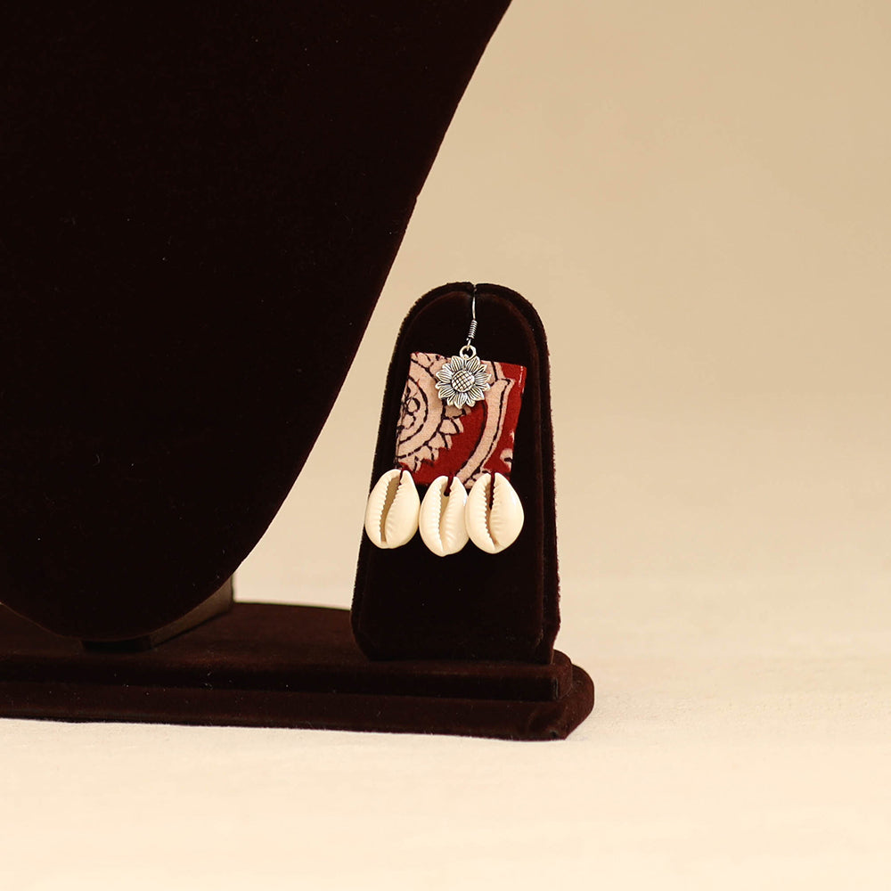 Red - german silver fabart choker necklace set with shell