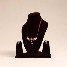 Red German Silver Fabart Necklace Set