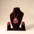 Red German Silver Fabart Necklace Set