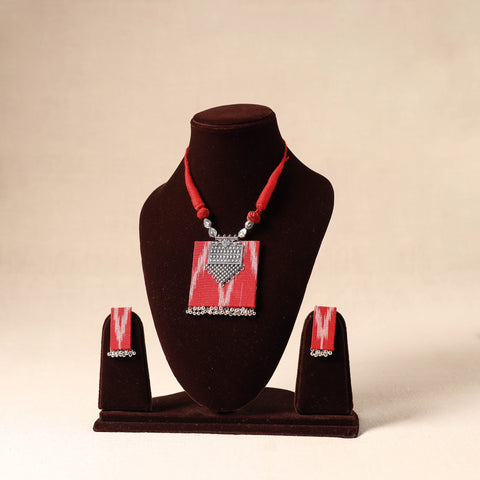 Red German Silver Fabart Necklace Set