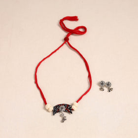 Red German Silver Fabart Necklace Set