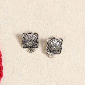 Red - german silver jute & fabart necklace set 67