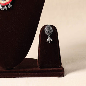 Red - german silver jute necklace set 74 - handcrafted