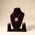 Red German Silver Jute Necklace Set