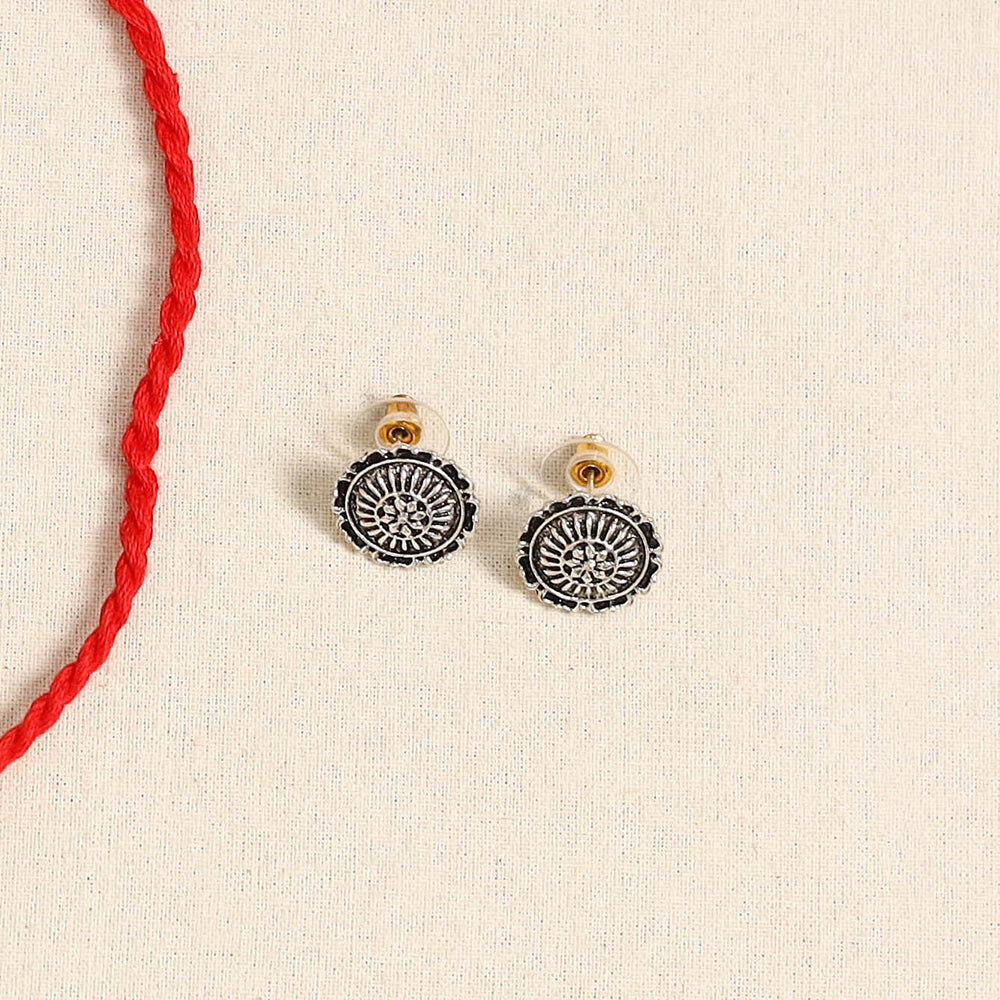 Red - german silver necklace set 06 - handcrafted