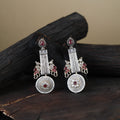 White German Silver-Plated Ethnic Drop Earrings