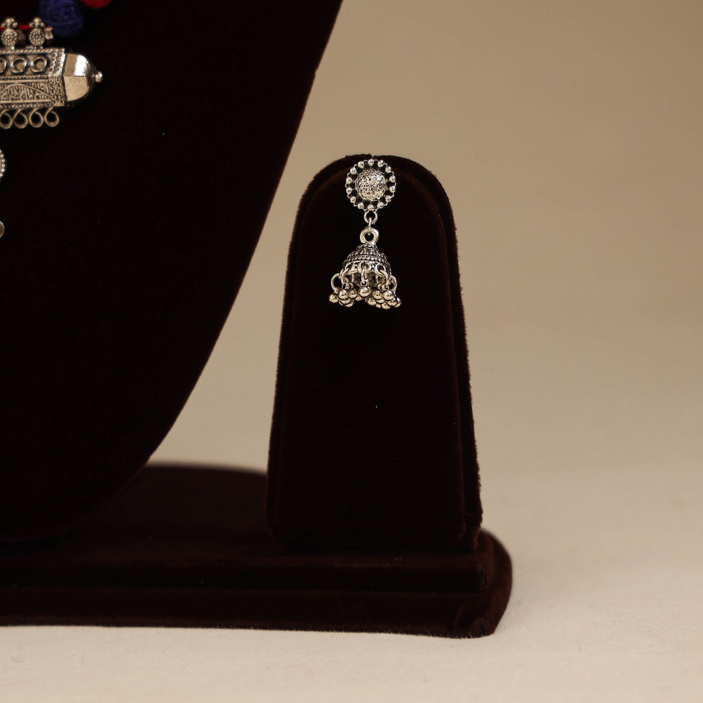 Red - german silver thread beads necklace set 15