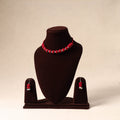 Red German Silver Thread Beads Necklace Set