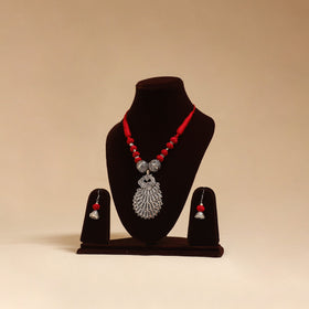 German silver thread beads necklace set 27 - handcrafted