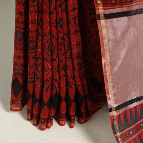 Ghicha Pallu Chanderi Silk Natural Dyed Ajrakh Print Saree