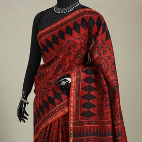 Ghicha Pallu Chanderi Silk Natural Dyed Ajrakh Print Saree