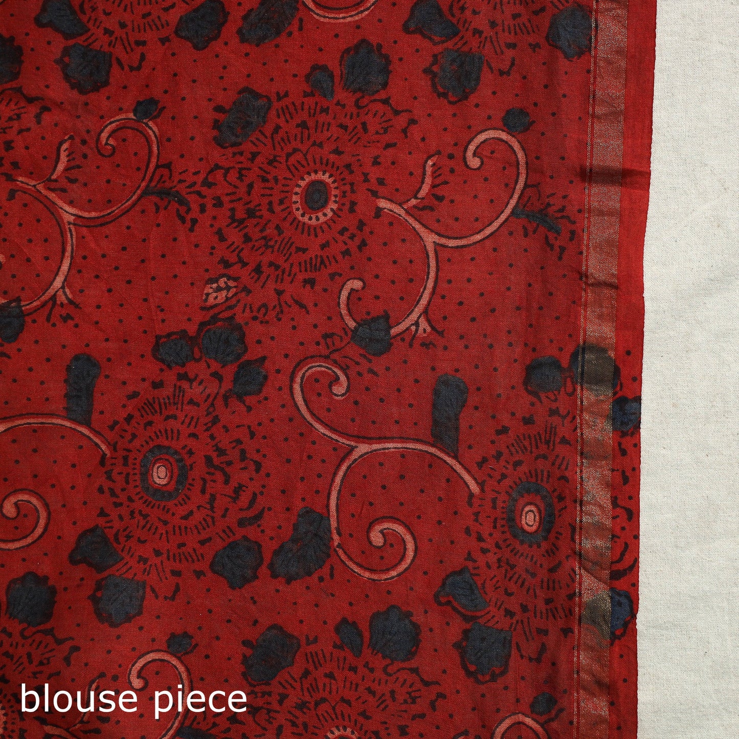 Ghicha Pallu Chanderi Silk Natural Dyed Ajrakh Print Saree