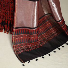 Ghicha Pallu Chanderi Silk Natural Dyed Ajrakh Print Saree