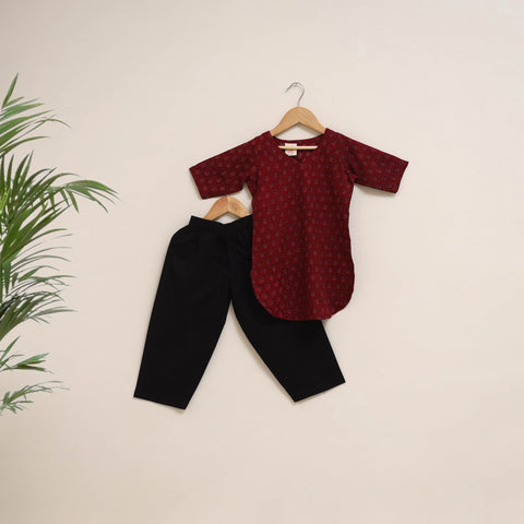 Red - girls bagh pure cotton kurta set (2-6 years) 17