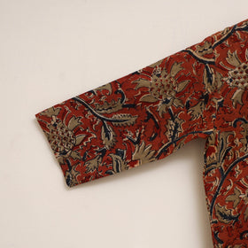 Red - girls kalamkari pure cotton kurta set (2-6 years) 05