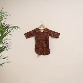 Red - girls kalamkari pure cotton kurta set (2-6 years) 05