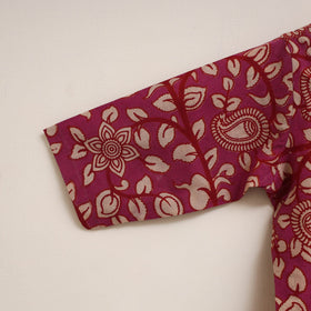 Red - girls kalamkari pure cotton kurta set (2-6 years) 06