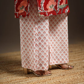 Red - gota work chanderi silk sanganeri kurta set (set