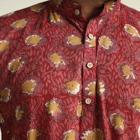Buy Bagru Block Printed Cotton Men Short Kurta Online at iTokri.com