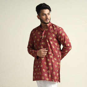 Buy Bagru Block Printed Cotton Men Short Kurta Online at iTokri.com