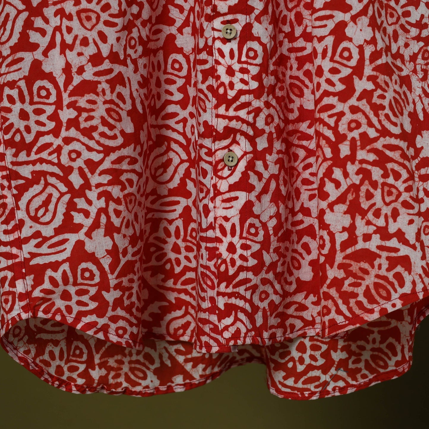 Half sleeve cotton men hand block batik print shirt 08