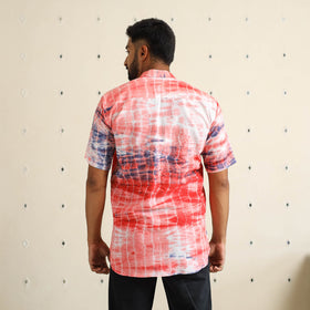 Buy Half Sleeve Tie & Dye Cotton Men Shibori Shirt
