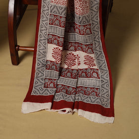 Red - hand bagh natural dyed cotton 3pc unstitched dress