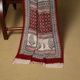 Red - hand bagh natural dyed cotton 3pc unstitched dress