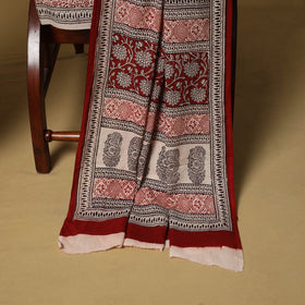 Red - hand bagh natural dyed cotton 3pc unstitched dress