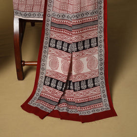 Red - hand bagh natural dyed cotton 3pc unstitched dress