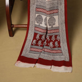 Red - hand bagh natural dyed cotton 3pc unstitched dress