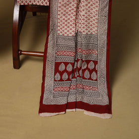 Red - hand bagh natural dyed cotton 3pc unstitched dress