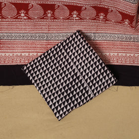 Hand bagh natural dyed cotton 3pc unstitched dress material