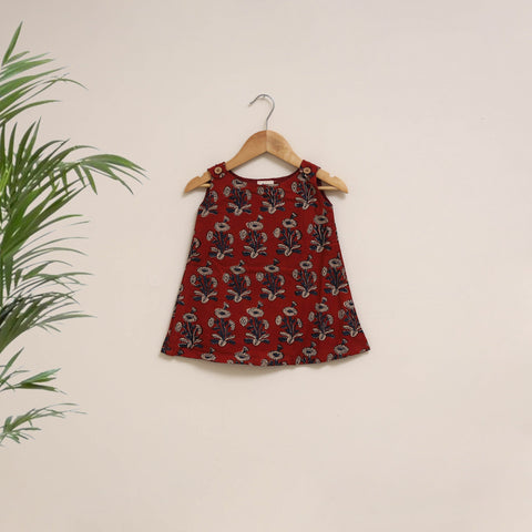 Hand bagru cotton baby girl dress (6-12 months) 05