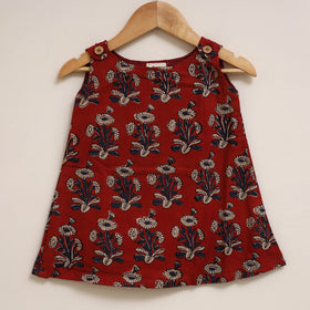 Hand bagru cotton baby girl dress (6-12 months) 05