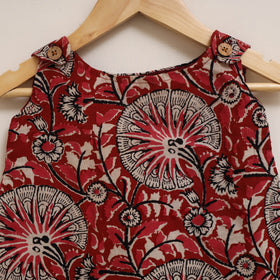 Red - hand bagru cotton baby girl dress (6-12 months) 11