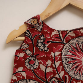 Red - hand bagru cotton baby girl dress (6-12 months) 11