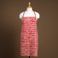  Red Hand Batik Print Cotton Apron with Pocket