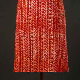 Red - hand batik cotton apron with pocket 10 - handcrafted