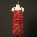 Red - hand batik cotton apron with pocket 74 - handcrafted