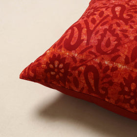 Red - hand batik cotton cushion cover 13 - handcrafted
