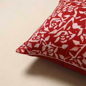 Red - hand batik cotton cushion cover 14 - handcrafted