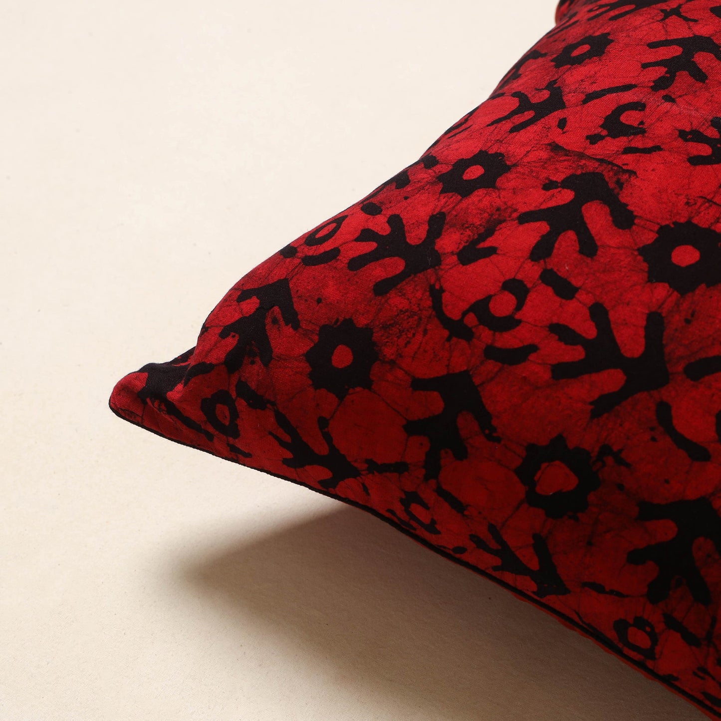 Red - hand batik cotton cushion cover 79 - handcrafted
