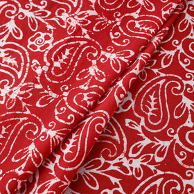 Red Hand Batik Print Cotton Fabric
