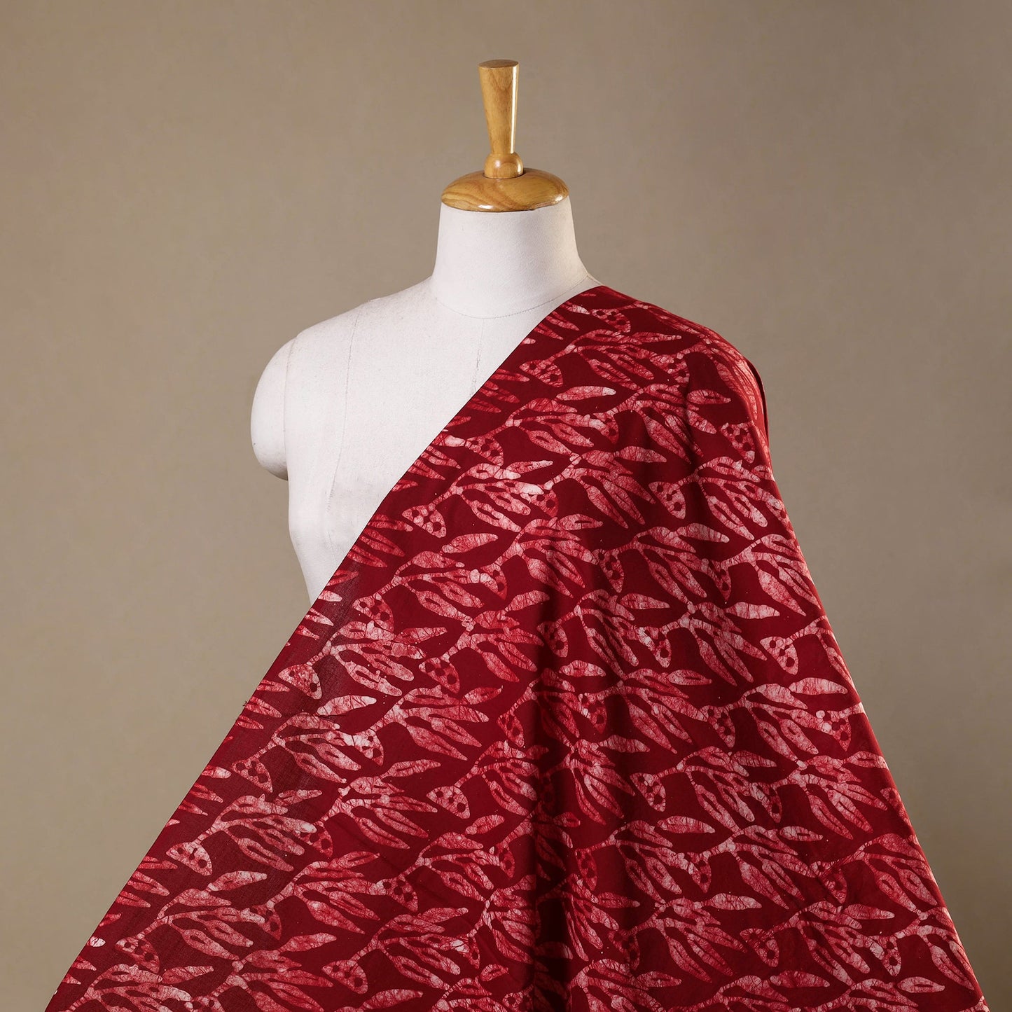 Red - hand batik cotton fabric 03 - handcrafted