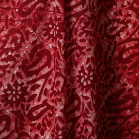 Red - hand batik cotton fabric 08 - handcrafted