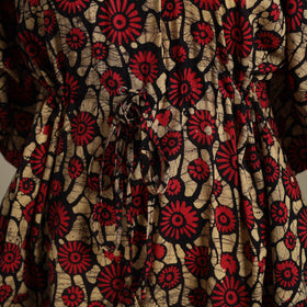Red Hand Batik Print Cotton Kaftan (Short) 50