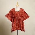Red - hand batik cotton kaftan (short) 84 - handcrafted