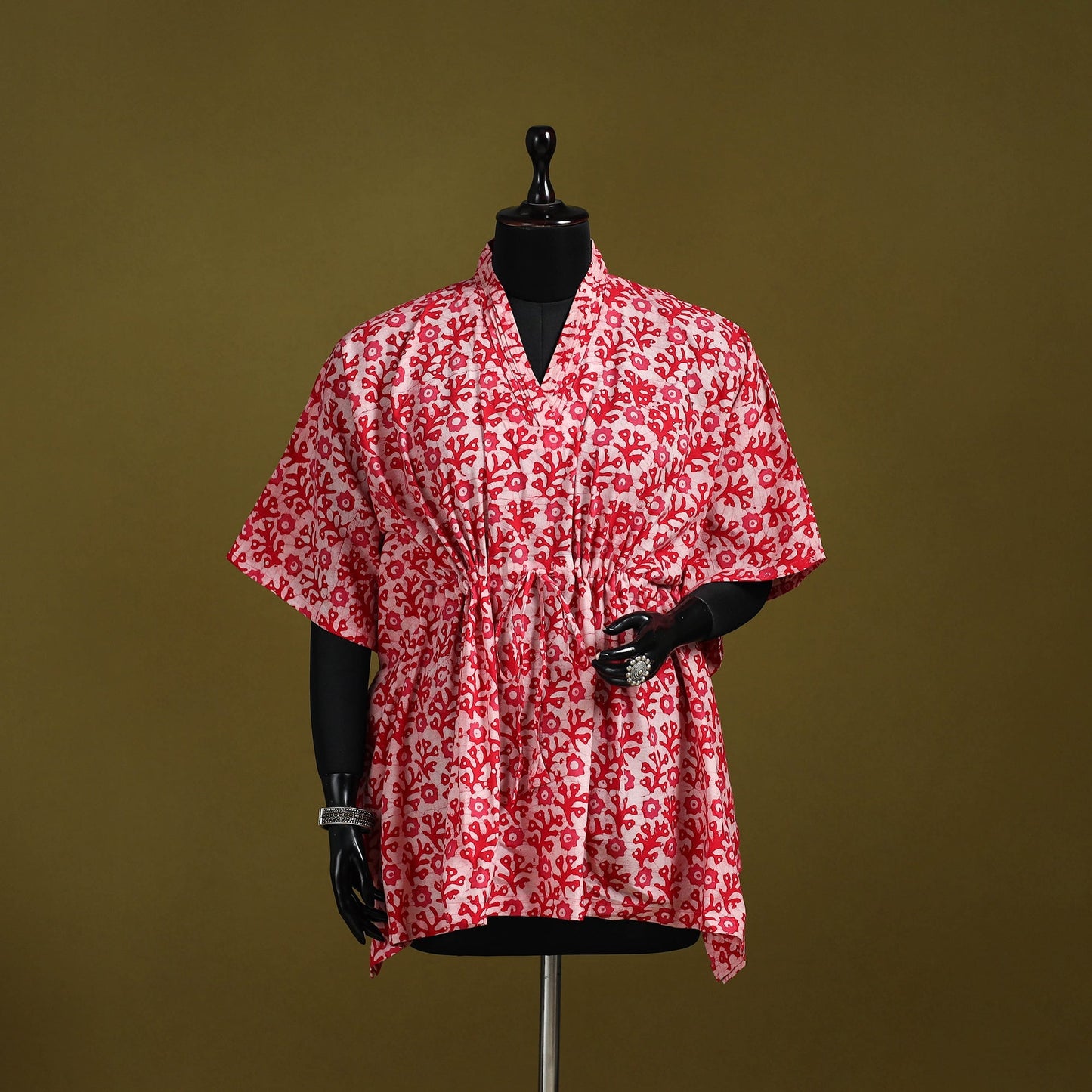 Hand batik cotton short kaftan 11 - handcrafted